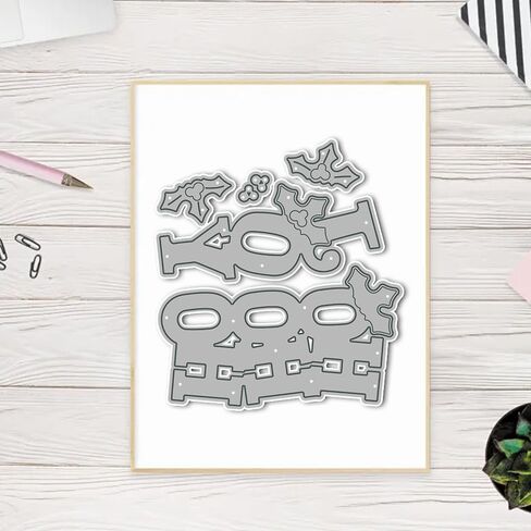 عيد الميلاد يترك الكلمات HO HO HO Joy Die Cuts DIY الخياطة قطع معدنية يموت لصناعة البطاقات اليدوية الإستنسل المهرجانات سكرابوكينغ ألبوم ورقة كرافت قالب in Kuwait