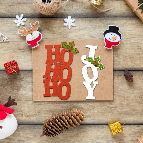 عيد الميلاد يترك الكلمات HO HO HO Joy Die Cuts DIY الخياطة قطع معدنية يموت لصناعة البطاقات اليدوية الإستنسل المهرجانات سكرابوكينغ ألبوم ورقة كرافت قالب in Kuwait