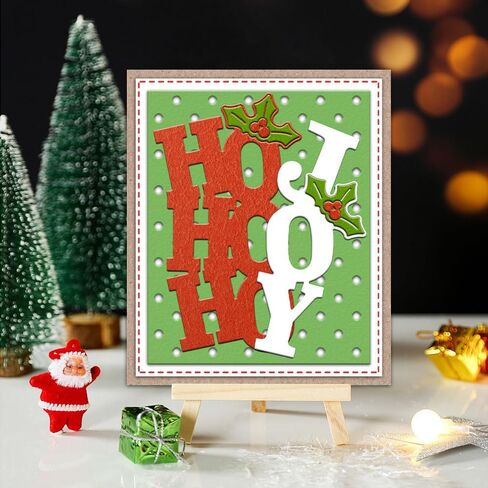 عيد الميلاد يترك الكلمات HO HO HO Joy Die Cuts DIY الخياطة قطع معدنية يموت لصناعة البطاقات اليدوية الإستنسل المهرجانات سكرابوكينغ ألبوم ورقة كرافت قالب in Kuwait