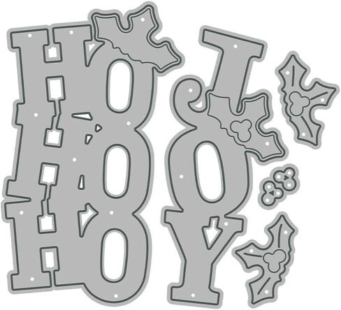 عيد الميلاد يترك الكلمات HO HO HO Joy Die Cuts DIY الخياطة قطع معدنية يموت لصناعة البطاقات اليدوية الإستنسل المهرجانات سكرابوكينغ ألبوم ورقة كرافت قالب in Kuwait