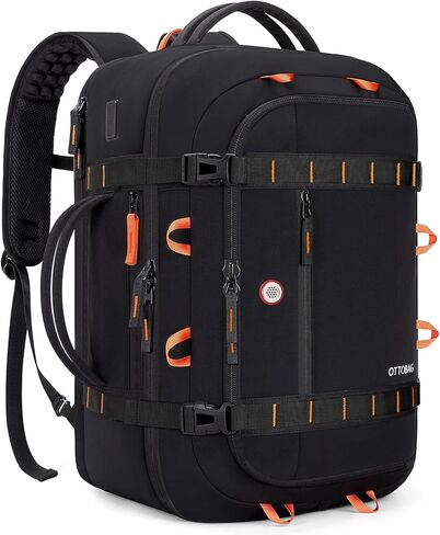 40L Carry On Travel Backpack & Business Work Bag, with Wet Dry Compartment, TSA Approved Laptop Daypack Fits 17.3", Large Rucksack Duffel Bag for Work Travel, for Men Women (Black) in Kuwait
