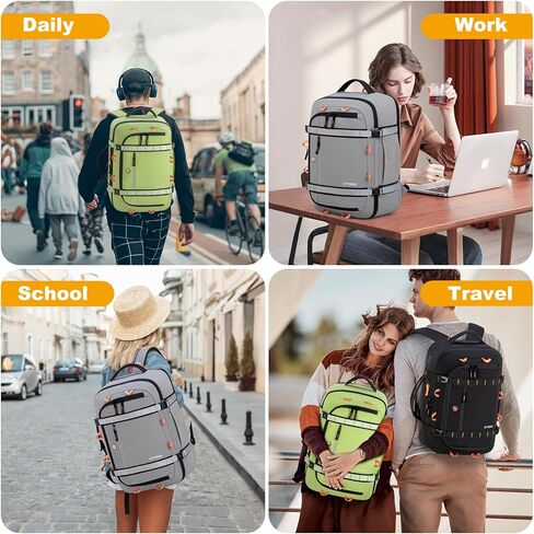 40L Carry On Travel Backpack & Business Work Bag, with Wet Dry Compartment, TSA Approved Laptop Daypack Fits 17.3", Large Rucksack Duffel Bag for Work Travel, for Men Women (Black) in Kuwait
