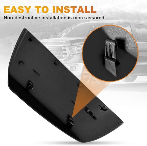 1Pair Glossy Black Side Mirror Cover Compatible with 2007-2019 2020 2021 Toyota Tundra Sequoia, Direct Replacement in Kuwait