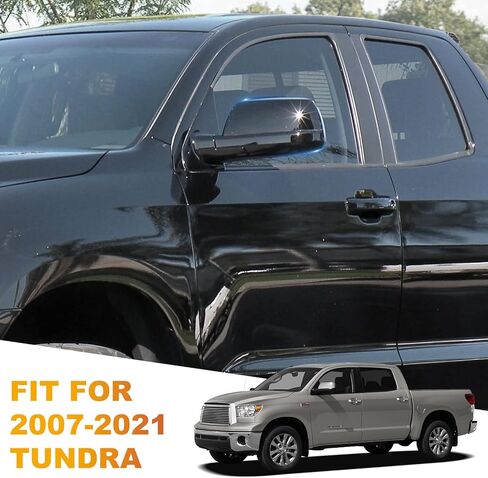 1Pair Glossy Black Side Mirror Cover Compatible with 2007-2019 2020 2021 Toyota Tundra Sequoia, Direct Replacement in Kuwait