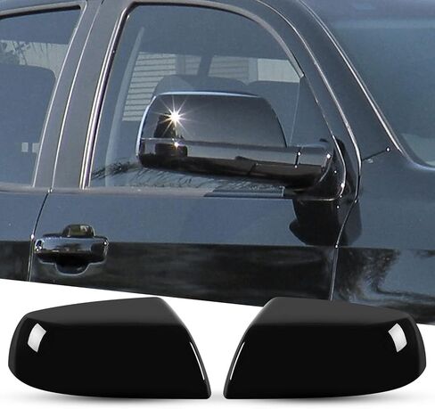1Pair Glossy Black Side Mirror Cover Compatible with 2007-2019 2020 2021 Toyota Tundra Sequoia, Direct Replacement in Kuwait