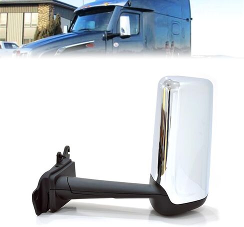 Chrome Door Mirror fit for New Peterbilt 579 2022+ Truck Power Heated Defrost Motorized Mirrors Driver Side（Left） in Kuwait