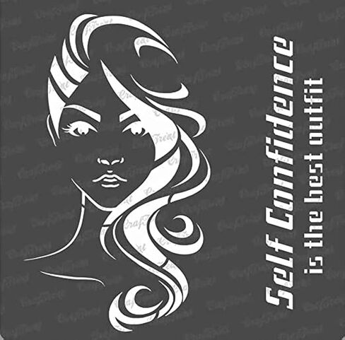 CrafTreat Reusable Woman Stencils for Painting on Wood, Canvas, Paper, Fabric, Floor, Wall and Tile - Confident Woman - 6x6 Inches - DIY Art and Craft Stencils for Home Decor - Women Face Stencil in Kuwait