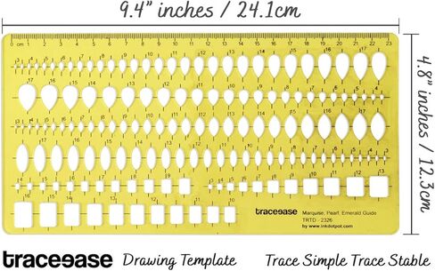 Traceease Stone Shapes Jewelry Templates Multiple Shape Drafting Tools Jewellery Designing Gemstone Stencils in Saudi Arabia