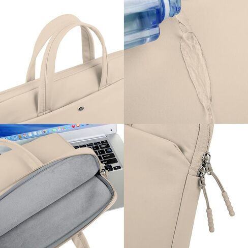 Large-Capacity Laptop Bag Fit for 13 inch MacBook Air13.6/Pro 2025-2016 M4 M3 M2 M1 A3240 A3113 A2681 A2337 A2179 A1932 A2338, HP Acer Dell ASUS Lenovo, Fashion Waterproof, Computer Bag, Beige in Kuwait