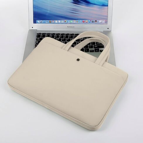 Large-Capacity Laptop Bag Fit for 13 inch MacBook Air13.6/Pro 2025-2016 M4 M3 M2 M1 A3240 A3113 A2681 A2337 A2179 A1932 A2338, HP Acer Dell ASUS Lenovo, Fashion Waterproof, Computer Bag, Beige in Kuwait