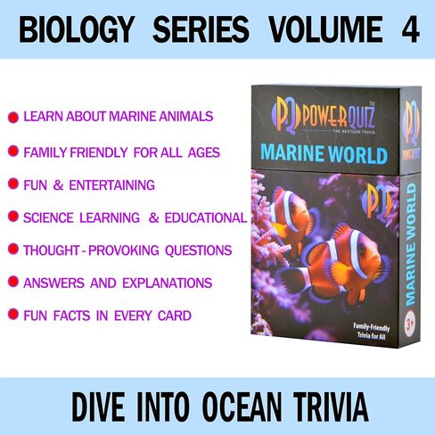 Marine World: 40 Trivia Cards, 5 Q&A per Card with Increasing Difficulty Levels, Explanations & Fun Facts, Perfect for Teaching, Parties & Game Nights, Microlearning. in Kuwait