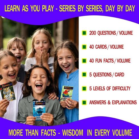Marine World: 40 Trivia Cards, 5 Q&A per Card with Increasing Difficulty Levels, Explanations & Fun Facts, Perfect for Teaching, Parties & Game Nights, Microlearning. in Kuwait