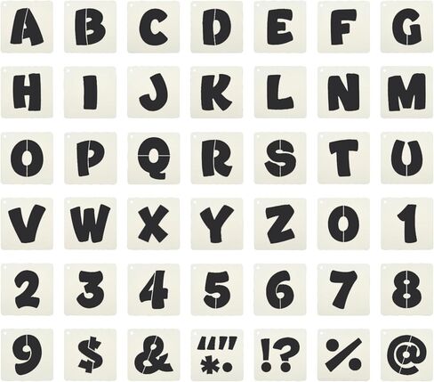 PATIKIL 3" Letter Number Stencils, 42Pcs Square Reusable Letter and Number Stencil Templates for Painting on Wall Wood Fabric Signage, Uppercase Letter Style in Kuwait
