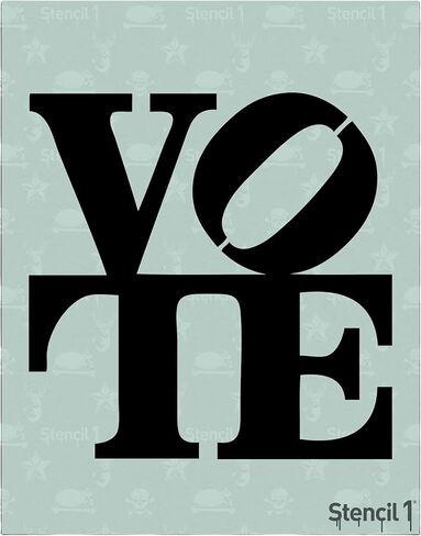Stencil1 Vote Letter Stencil 8.5 x 11 inches for Painting on T-Shirts, Posters, Placards, Canvas, Wall, Wood - Reusable in Kuwait