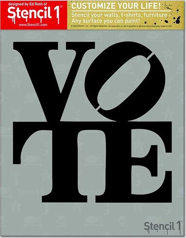 Stencil1 Vote Letter Stencil 8.5 x 11 inches for Painting on T-Shirts, Posters, Placards, Canvas, Wall, Wood - Reusable in Kuwait