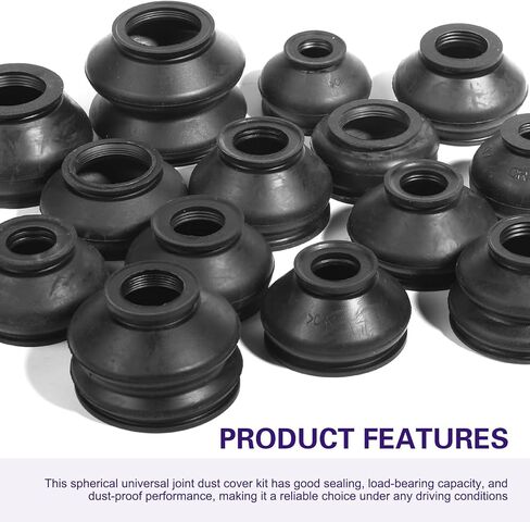 14 PCS Car Tie Rod Boots, Rubber Water-proof Protective Cover, Tie Rod Ends and Ball Socket Joints Dust Cover, Universal Seal Connection Kit for Car Suspension Steering Systems (Black) in Saudi Arabia