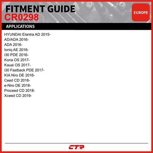 CTR CR0298 [OE Supplier] Inner Tie Rod End Compatible with Hyundai, Kia Vehicles - Replaces 56540-AA000, 56540-F2000, 56540-F2300, 56540-G3000, in Kuwait