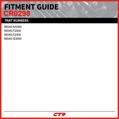CTR CR0298 [OE Supplier] Inner Tie Rod End Compatible with Hyundai, Kia Vehicles - Replaces 56540-AA000, 56540-F2000, 56540-F2300, 56540-G3000, in Kuwait