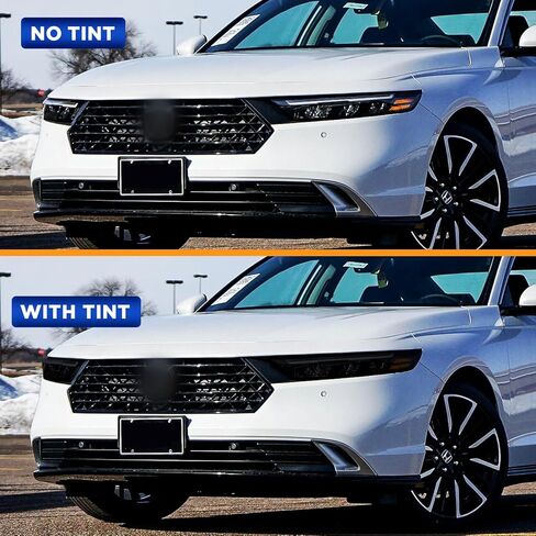 Pre-cut Headlights Tint Kit Compatible with Honda Accord 2023-2025 | Precision Cut Stretchable PPF Vinyl Overlay Cover Wrap Smoked (Dark Smoke) in Saudi Arabia