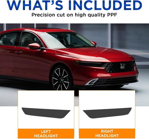 Pre-cut Headlights Tint Kit Compatible with Honda Accord 2023-2025 | Precision Cut Stretchable PPF Vinyl Overlay Cover Wrap Smoked (Dark Smoke) in Saudi Arabia