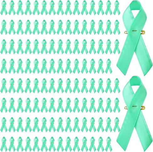pson 120PCS Satin Awareness Ribbons with Safety Pins, Ribbon for Charity Events, Public Campaigns, and Social Causes(Blue) in Kuwait