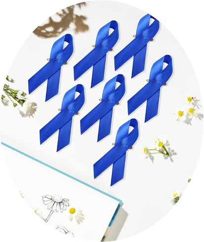 pson 120PCS Satin Awareness Ribbons with Safety Pins, Ribbon for Charity Events, Public Campaigns, and Social Causes(Blue) in Kuwait