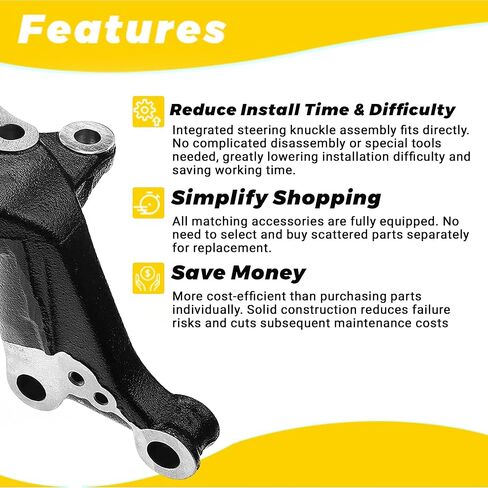 Front Left Driver Side Steering Knuckle Compatible with 2000-2004 Ford Focus 2.0L 2.3L - Replaces 698-223 2M5Z3K186AB YS4Z3K186CB Wheel Spindle Hub Assembly in Kuwait