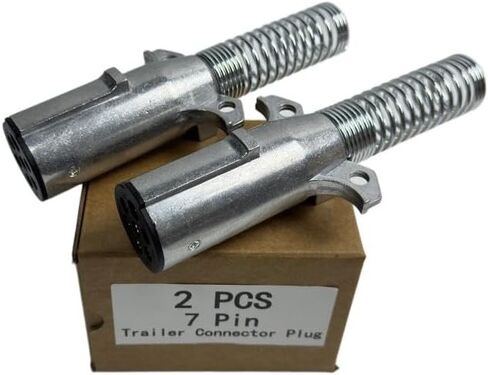 2 Pin Trailer Connector 2 Way Replacement Plug Heavy Duty Die Cast Zinc Plug Assembly with Spring Guard 2 Prong Plug for Semi Truck Tractor Trailer Secure 2 Pin Trailer Electrical Connection in Saudi Arabia