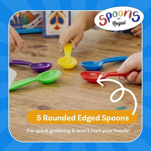 Regal Games Spoons Card Games for Kids - Spoons Game, Deck of Cards, Fun Family Games for Kids and Adults, Playing Cards, Game Night, Travel Games, 3-5 Multi-Player Card Game, Games for Adults in Kuwait