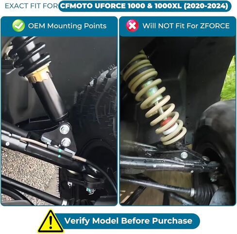 2" Lift Kit for CF Moto UFORCE 1000 / 1000XL (2020-2024), Bolt-On Installation, Fits 28" Tires, Powder Coated Steel Brackets in Kuwait