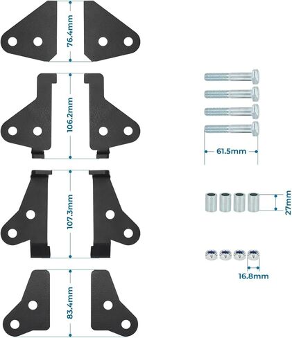 2" Lift Kit for CF Moto UFORCE 1000 / 1000XL (2020-2024), Bolt-On Installation, Fits 28" Tires, Powder Coated Steel Brackets in Kuwait