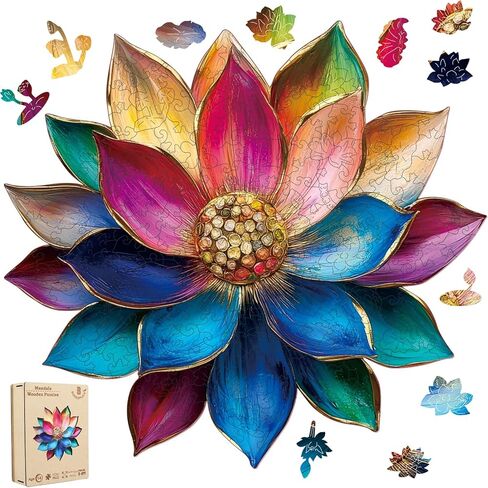 BODHIPNJOY Wooden Puzzles for Adults, Books Jigsaw Puzzles, Wildflowers Book Vintage Unique Plant Art Puzzle Family Challenging Games for Seniors Adults 200 Piece 11.8 * 8.9 in in Kuwait