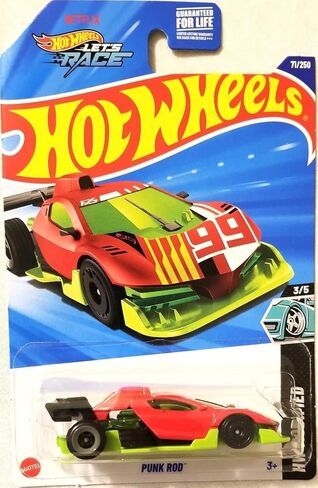 Hot Wheels Punk Rod Diecast Toy Car, Red and Green, 1:64 Scale, Netflix Let's Race Series, HW Modified 3/5, 71/250 in Kuwait