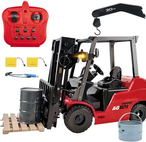 Remote Control Forklift 1/8 Scale RC Forklift with Forklift Parts, 2.4Ghz RC Construction Engineering Forklift Toy Warehouse Truck Vehicle 11 Channel Toy Forklift with Lights (2 Batteries) in Saudi Arabia