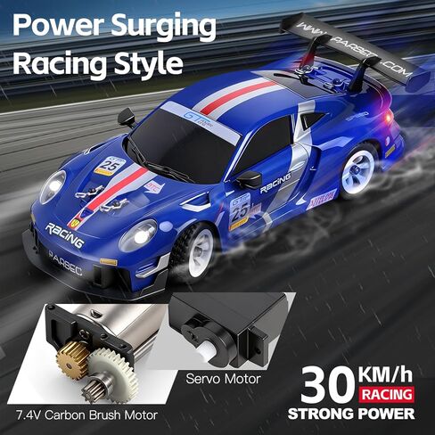 WLtoys 1:28 Scale RC Rally Cars, 30KPH 4WD RTR High Speed RC Racing Car with LED Lights and Gyroscope, Professional Chassis 2.4G RC Car for Teens Adults in Saudi Arabia