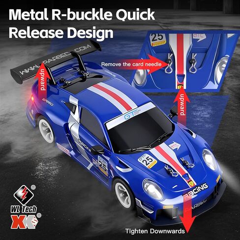 WLtoys 1:28 Scale RC Rally Cars, 30KPH 4WD RTR High Speed RC Racing Car with LED Lights and Gyroscope, Professional Chassis 2.4G RC Car for Teens Adults in Saudi Arabia