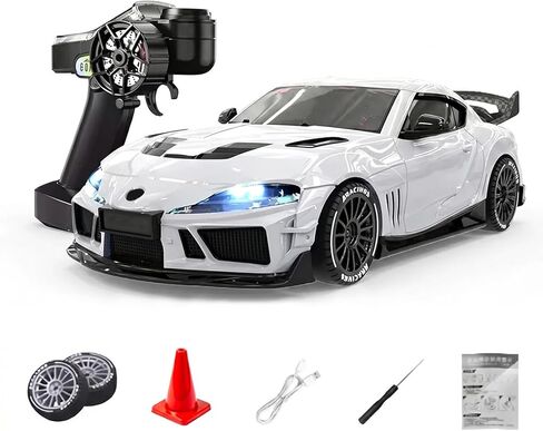 SP4301 Waking Lion 1:43 RC Drift Car 2.4 سيارة سباق بتحكم عن بعد متناسب بالكامل مع نظام إضاءة جيروسكوب LED عالي السرعة للهواة - وردي in Kuwait