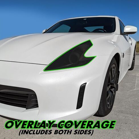 SlickMod PreCut Vinyl Smoke Tint for 2009-2021 Nissan 370Z Headlight (Dark Smoke, 1. Headlight) in Kuwait