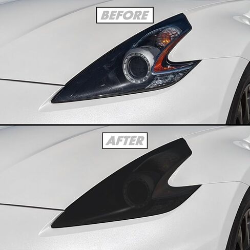 SlickMod PreCut Vinyl Smoke Tint for 2009-2021 Nissan 370Z Headlight (Dark Smoke, 1. Headlight) in Kuwait