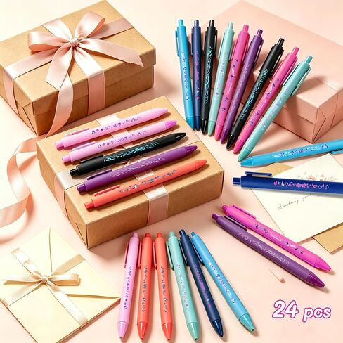 24 Pcs Kpop Party Favors Bulk K-pop Gel Pens Bulk for Women Girls Fans Kpop Birthday Party Supplies Decoration Music Friendship Gifts K-pop Themed Gifts in Saudi Arabia
