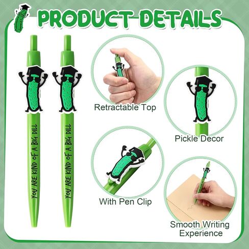 Sayglossy 20 Sets Graduation Pickle Pens 2026 You Are Kind of a Big Dill Inspirational Emotional Support Pen Positive Encouragement Affirmation Gifts for Preschool Junior School College Students in Kuwait
