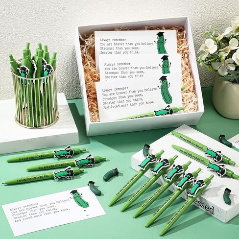 Sayglossy 20 Sets Graduation Pickle Pens 2026 You Are Kind of a Big Dill Inspirational Emotional Support Pen Positive Encouragement Affirmation Gifts for Preschool Junior School College Students in Kuwait