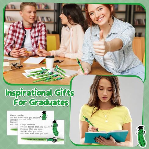 Sayglossy 20 Sets Graduation Pickle Pens 2026 You Are Kind of a Big Dill Inspirational Emotional Support Pen Positive Encouragement Affirmation Gifts for Preschool Junior School College Students in Kuwait