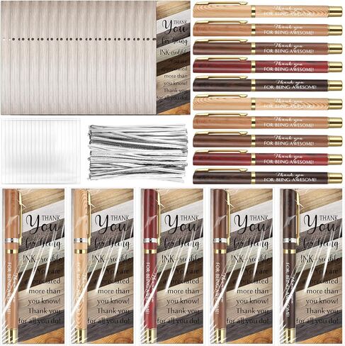 Spakon 45 Pcs 15 Sets Father's Day Bulk Gifts Thank You Fathers Day Pens Retro Inspirational Ballpoint Pens with Motivational Cards Birthday Gifts for Men Dad Boss Employee Office Graduation(Awesome) in Kuwait