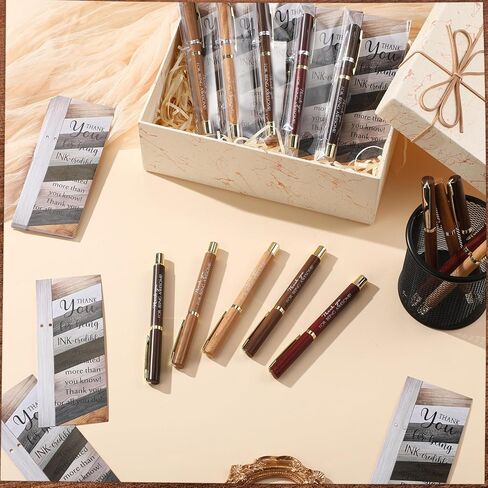 Spakon 45 Pcs 15 Sets Father's Day Bulk Gifts Thank You Fathers Day Pens Retro Inspirational Ballpoint Pens with Motivational Cards Birthday Gifts for Men Dad Boss Employee Office Graduation(Awesome) in Kuwait