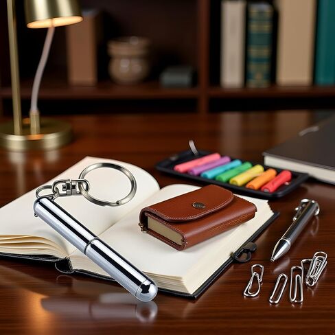 Silvery Retractable Mini Pen - Stainless Steel Keychain Pen, Ballpoint Pens, Gift for Birthday, Christmas in Kuwait