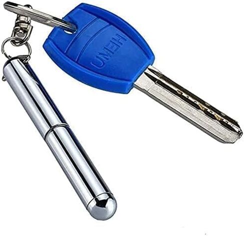 Silvery Retractable Mini Pen - Stainless Steel Keychain Pen, Ballpoint Pens, Gift for Birthday, Christmas in Kuwait