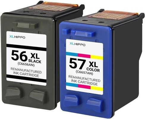 56 57 Ink Cartridges Combo Pack Replacement for HP 56 57 Ink Cartridges for DeskJet 5550 5650 5150 Photosmart 7350 7660 7760 7960 PSC 2210 2510 2410 1350 Printer(1 * 56XL Black 1 * 57XL Color) in Saudi Arabia