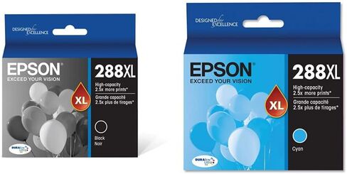 Epson T288XL120 288XL Expression Home XP-330 340 430 434 440 446 Ink Cartridge (Black) in Retail Packaging & T288XL220 DURA Ultra Cyan High Capacity Cartridge Ink in Kuwait