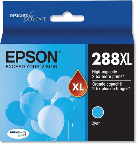Epson T288XL120 288XL Expression Home XP-330 340 430 434 440 446 Ink Cartridge (Black) in Retail Packaging & T288XL220 DURA Ultra Cyan High Capacity Cartridge Ink in Kuwait